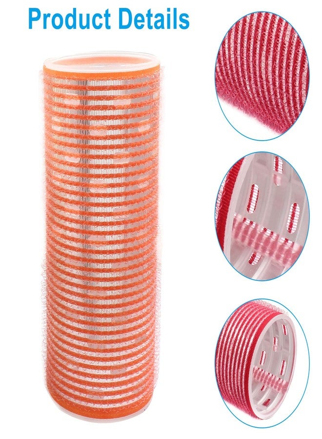 Coufce 4 Pcs Hair Curlers Rollers 2 Inch Self Grip Holding Rollers Aluminium Core Curler Roller Hairdressing Curler for Long Medium Short Thick Fine Hair Volume（Red, Light Pink, Orange, Green） - Image 2